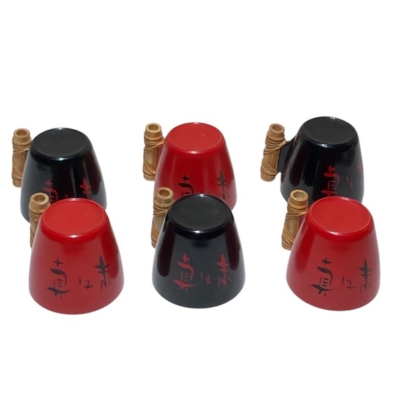 Rare Vintage MCM Acrylic Coffee Cup Set (6) - Picture 9 of 9